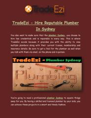 TradeEzi - Hire Reputable Plumber In Sydney.pdf
